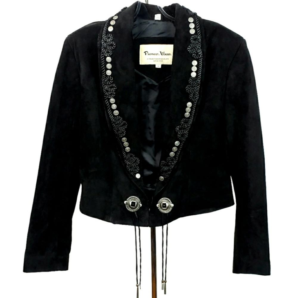 Pioneer Wear Vintage Black Suede Waist Coat Size M